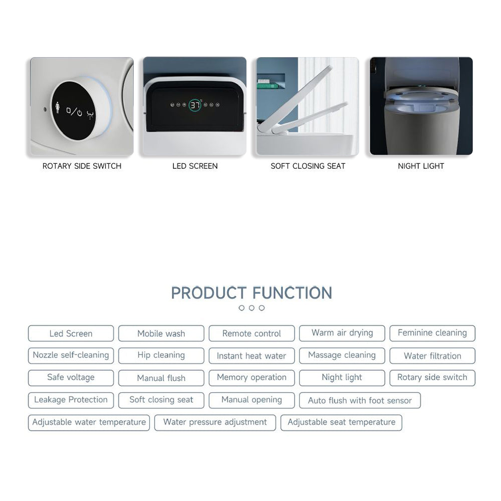 BIDERTON automatic toilet without water pressure limitation anti-odor instant hot type home project hotel